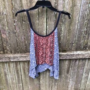 Zoe Rose Band of Gypsies tank boho flowy flawed L